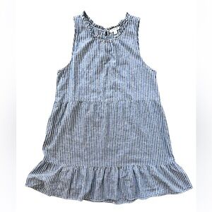 Beachlunchlounge Blue White Striped Sleeveless Tiered Aline Casual Dress Size XL